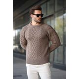 Vizon Örgü Desenli Triko Erkek Kazak E7425 - XL