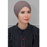 Vizon Pratik Hazır Geçmeli Tesettür Bone Sandy Kumaş Üç Çapraz 1803_10