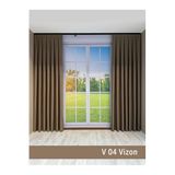Vizon Rengi Düz Keten Fon Perde 1/3 Pile Tek Kanat 80 x 260