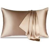 Vizon Renkli 100% Ipek Yastık Kılıfı ( 50 cm 70 Cm) Vizon Rengi - 50 × 70