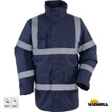 Vizwell™ 300D Oxford Reflektörlü Lacivert Parka VWJK01/N | Su Geçirmez, Kapitoneli Iç Astar, Iş Montu - XL