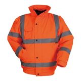 Vizwell VWJK04 300 D Oxford Reflektörlü Turuncu İçi Kapitoneli Bomber Mont