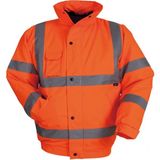 Vizwell VWJK04 300D Oxford Reflektörlü Bomber Mont | EN20471 Hi-Vis, EN343 Su Geçirmez, EN342 Soğuk Koruma - Turuncu - 2XL