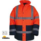 Vizwell VWJK05 300D Oxford Turuncu Lacivert Reflektörlü Parka