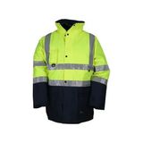 Vizwell™ VWJK05 Reflektörlü Iki Renkli Parka | 300D Oxford Su Geçirmez, Soğuk Hava Koruması, Yüksek Görünürlük Iş Montu - XL - Sarı - Lacivert