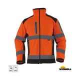 Vizwell VWJK177 Reflektörlü Softshell Mont | Su Geçirmez, Nefes Alabilir, En Iso 20471 Class 2 Yüksek Görünürlük Iş Montu - Turuncu - 2XL