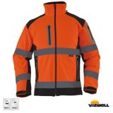 Vizwell VWJK177A Turuncu-Siyah Softshell Reflektörlü İki Renkli Erkek Mont