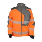 Vizwell VWJK267 Reflektörlü Softshell Teknik Iş Montu | Su Geçirmez, Nefes Alabilir, En Iso 20471 Class 2, Kapüşonlu Profesyonel Iş Montu - Turuncu - XL