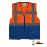 Vizwell VWRW01 Çok Cepli Turuncu Lacivert Mühendis Yeleği
