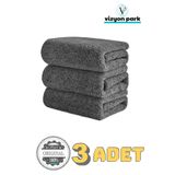 Vizyon Park 3 Adet Mikrofiber Leke Bırakmaz Kalın Araç Yıkama Kurulama Oto Cila Cam Temizlik Havlu Bez 40X40 cm