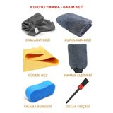 Vizyon Park 6'Lı Mikrofiber Oto Yıkama Seti Kurulama Bezi Cam Bezi Güderi Oto Eldiven Oto Sünger Detay Fırçası