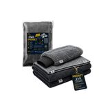 VIZYON PARK - ProSet Mikrofiber Oto Yıkama Temizleme Seti | Araç Kurulama Havlusu + Otomobil Cam Bezi + Araba Yıkama Eldiveni Paketi, Profesyonel Araç Bakım Seti (3'lü Set)