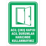 Vizyon Trafik Acil Çıkış Kapılarını Acil Durumlar Içindir - Isg Levhası 35X50 cm Sticker - 1 Adet