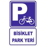 Vizyon Trafik Bisiklet Park Yeri Levhası - Sticker - 70X100 cm - Tekli