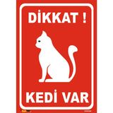Vizyon Trafik Dikkat Kedi Var - Sticker - 50 x 70 cm - 1 Adet