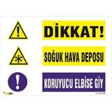 Vizyon Trafik Dikkat Soğuk Hava Deposu - Sticker - 25X35 cm