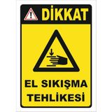 Vizyon Trafik "El Sıkışma Tehlikesi" Uyarı Levhası - Galvaniz Saç 0,4 mm - 70 x 100 cm