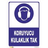 Vizyon Trafik Koruyucu Kulaklık Tak Levhası - Galvaniz Saç 0.4mm - 50X70 cm - Tekli
