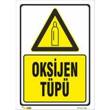 Vizyon Trafik Oksijen Tüpü Levhası - Sticker - 35 x 50 cm