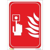 Vizyon Trafik Yangın Acil Buton Piktogramı - Isg Levhası 25X35 cm Sticker - 1 Adet