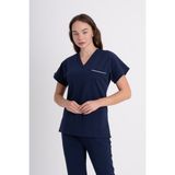 Vizyon Uniform Premium Likralı Lacivert Hemşire Forması Cerrahi Takım, Scrubs Takım (Unisex) - 2XS
