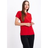 Vizyon Uniform Premium Lycra Kırmızı Tek Üst Hemşire Forması Cerrahi Forma, Scrubs Üniforma(Unısex) - 2XS