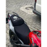 Vizyontek Bajaj Pulsar NS200 Için Logolu Artçı ve Sürücü Motosiklet Sele Kılıfı - Full Set Koltuk Koruma - Siyah