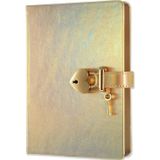 Vj Hush Hush Kilitli Metalik Defter Kutulu 80 Gram 160 Yaprak Çizgili Altın
