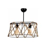 VK HOME AYDINLATMA BEGONYA OVAL SIRALI 2 Lİ HALATLI AVİZE (SİYAH)
