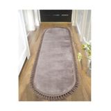 Vl Oval Comfort Ponpon Saçaklı Peluş Post Yolluk Kahverengi