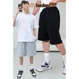 Vladivosto Diz Hizasında Büyük Beden Ekstra Bol Battal Kalıp Şort - Gri - Siyah - 8XL