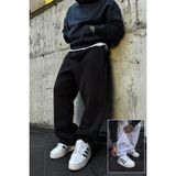 Vladivosto Ekstra Bol Paça Rahat Kalıp Oversize Baggy Büyük Beden Eşofman Altı - 10XL - Siyah