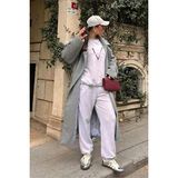 Vladivosto Süper Yüksek Bel Paçası Lastikli 2 Iplik Ekstra Bol Kalıp Baggy Oversize Büyük Beden Eşofman Altı - 6XL - Siyah