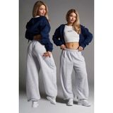 Vladivosto Unisex Battal Kalıp Baggy Oversize Ayarlanabilir Paçalı Eşofman Altı - Bol Kalıp (S-12XL) - 5XL - Gri - Gri