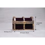 VM Tasarım - Eskitme Çerçeveli & Dokulu Anı ve Takı Sandığı (15x9x11 cm) | Dekoratif Hediye Kutusu