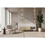 VM VERTEX MOBİLYA Bolonya Ahşap Ayaklı Modern Konsol 150 cm Safir Meşe-Beyaz BLNYA01, One Size - 150X45 - Safirmeşe - Beyaz