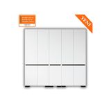 VM VERTEX MOBİLYA Floransa 10 Kapılı Flr10-A2AR Beyaz- Antrasit Gardırop -Çok Amaçlı Dolap -Yüklük Safir Beyaz
