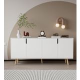 Vm Vertex Mobilya Latina Ahşap Ayaklı Modern Konsol 180 Cm Beyaz
