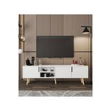 VM Vertex Mobilya Latina Ahşap Ayaklı Tv Ünitesi Tv Sehpası 180 CM Beyaz