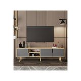 VM Vertex Mobilya Latina Ahşap Ayaklı Tv Ünitesi Tv Sehpası 180 CM Safir Meşe - Antrasit