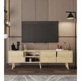 VM VERTEX MOBİLYA Latina Ahşap Ayaklı Tv Ünitesi Tv Sehpası 180 cm Safir Meşe