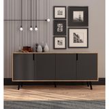 VM VERTEX MOBİLYA Latina Modern Konsol 180 cm Safir Meşe - Antrasit - 45 x 180 cm - Gri