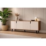 VM VERTEX MOBİLYA Latina Modern Konsol 180 cm Safir Meşe - Beyaz - 45 x 180 cm