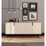 VM VERTEX MOBİLYA Latina Modern Konsol 180 Cm Safir Meşe - Beyaz Safir Meşe-Beyaz 45 x 180