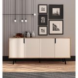 Vm Vertex Mobilya Latina Modern Konsol 180 Cm Safir Meşe - Beyaz