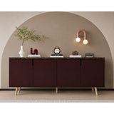 VM VERTEX MOBİLYA Latina Modern Konsol 180CM Mermer-Bordo - Kırmızı