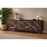 VM VERTEX MOBİLYA Latina Modern Konsol 180CM Mermer Kapak-Bordo - Bendır Mermer