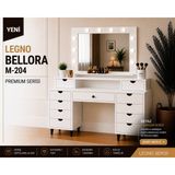 VM VERTEX MOBİLYA Legno Bellora Premıum Aynalı Makyaj Masası - Beyaz