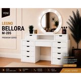 VM VERTEX MOBİLYA Legno Bellora Premıum Yuvarlak Aynalı Makyaj Masası - Beyaz - Beyaz