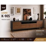 VM VERTEX MOBİLYA Legno Premium 180CM Konsol Ceviz-Antrasit - Ceviz - Antrasit